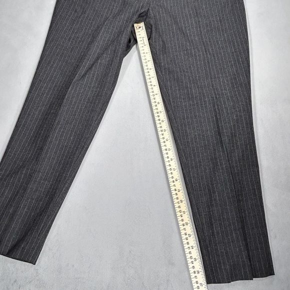 Talbots Pants Women’s 14 Gray White Wool Blend Pinstripe Work Casual Stretch - Picture 8 of 15